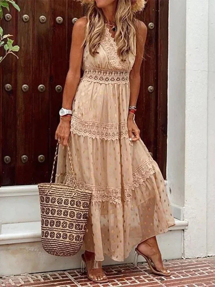 Sleeveless Boho Style Maxi Dress | Madelyna