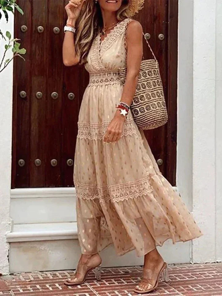 Sleeveless Boho Style Maxi Dress | Madelyna