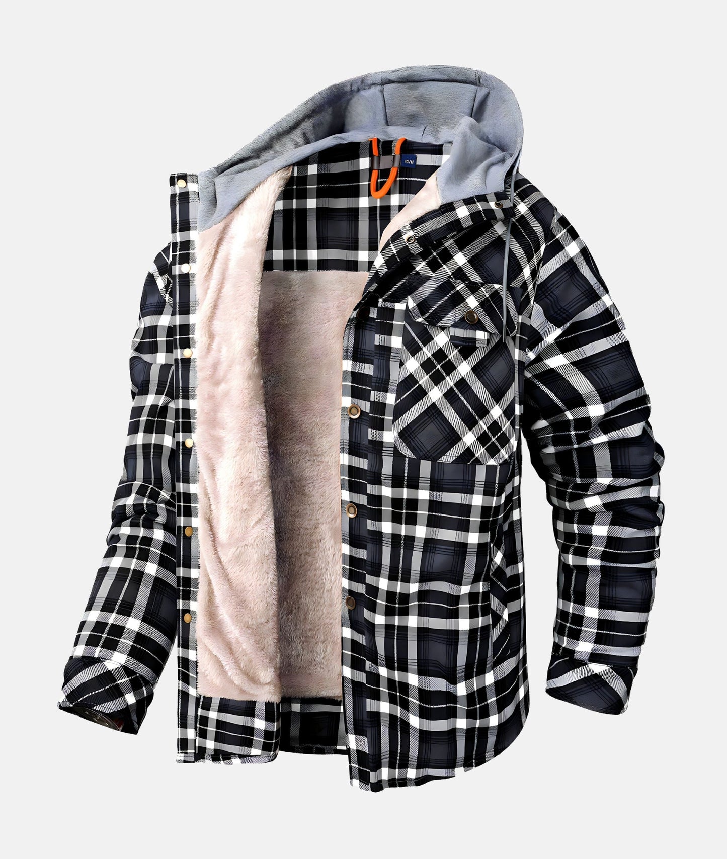 Checkered Flannel Winter Jacket With Hood | Finley