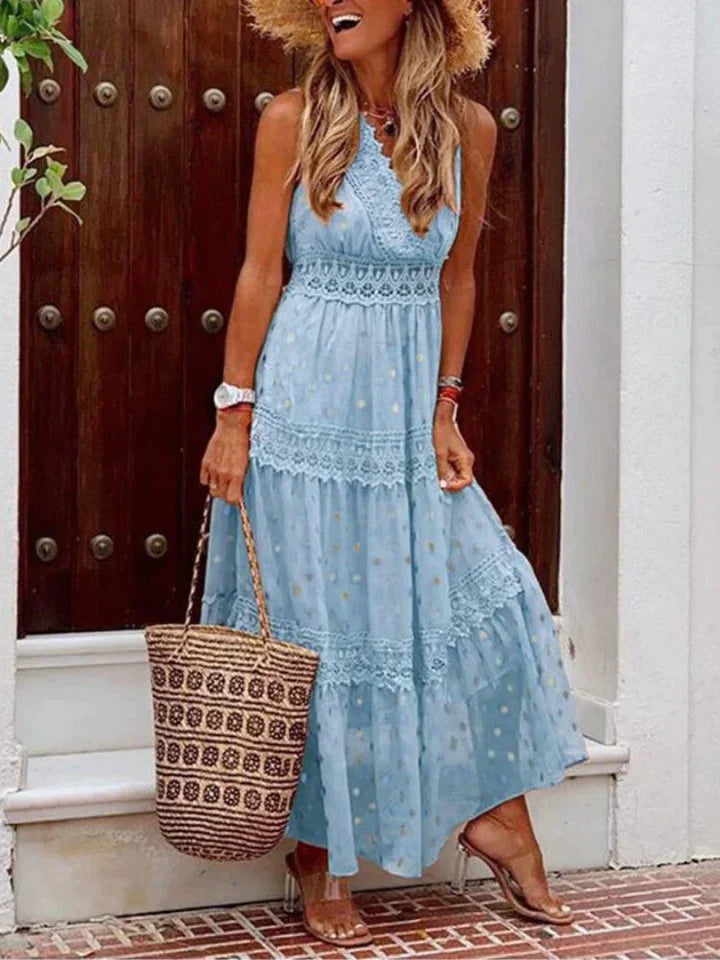 Sleeveless Boho Style Maxi Dress | Madelyna