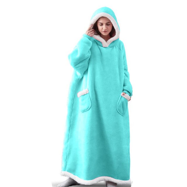 Unisex Long Blanket Fleece Hoodie | Tachellar