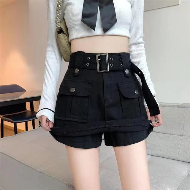 High-Waisted Mini Skirt Short with Pockets | Trevor