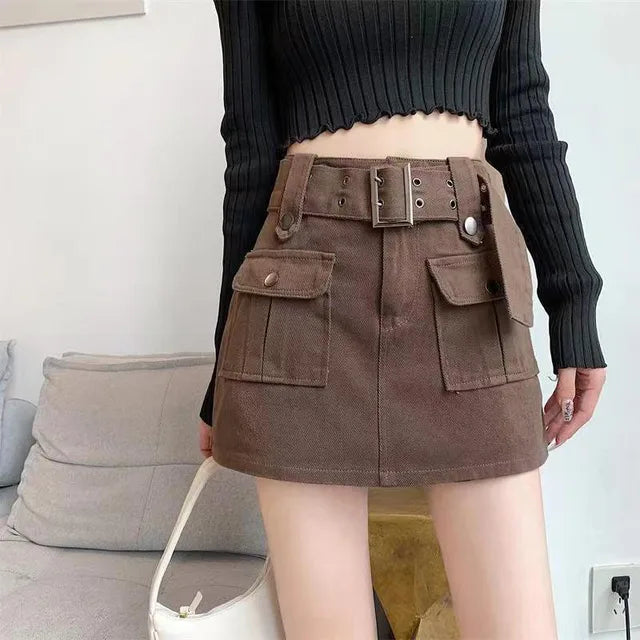 High-Waisted Mini Skirt Short with Pockets | Trevor