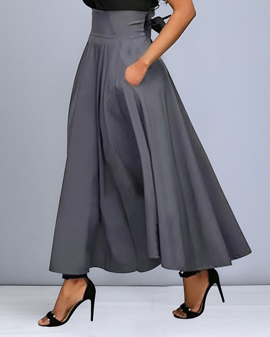 High Waist Maxi Skirt with Back Tie | Alaia