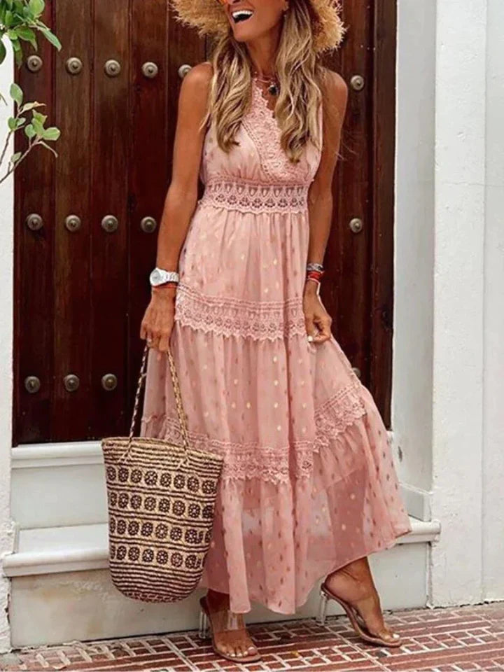 Sleeveless Boho Style Maxi Dress | Madelyna