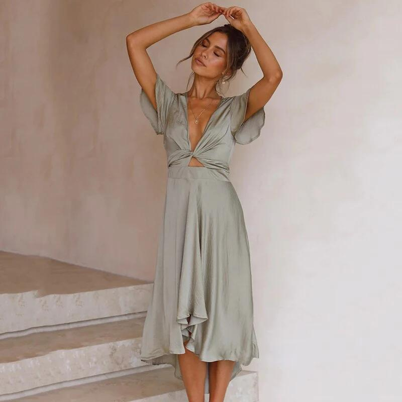 Flowy Wrap Midi Dress | Margot