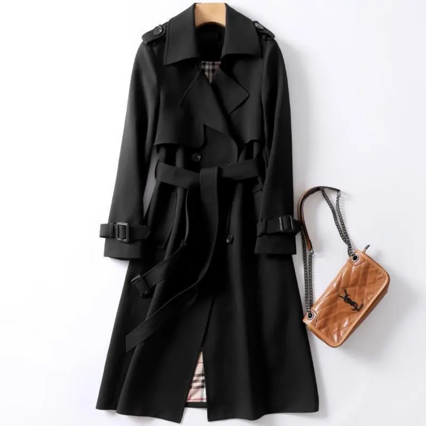 Double Breasted Trench Coat with Belt for Women | Glacey