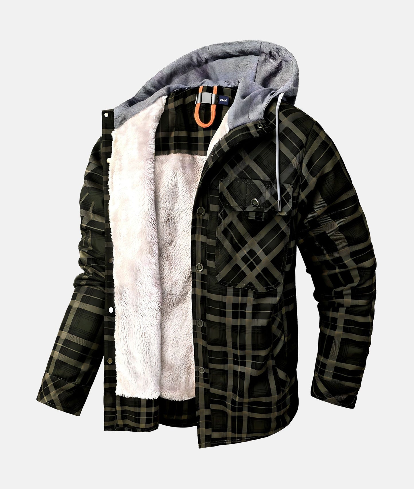 Checkered Flannel Winter Jacket With Hood | Finley