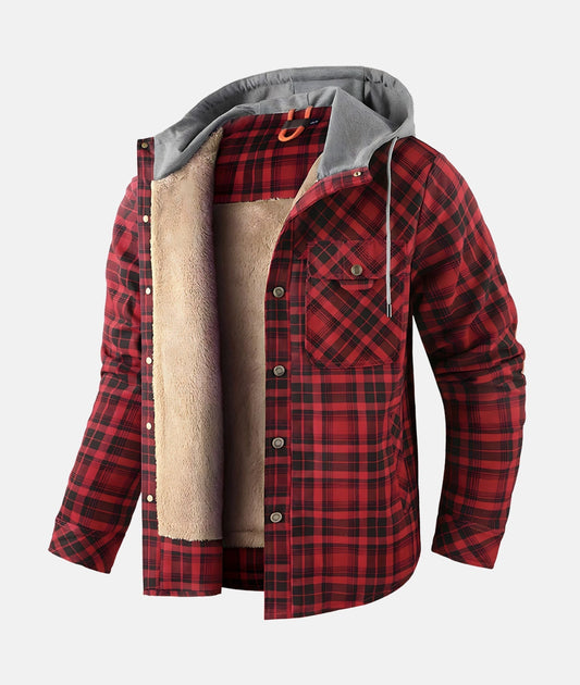 Checkered Flannel Winter Jacket With Hood | Finley