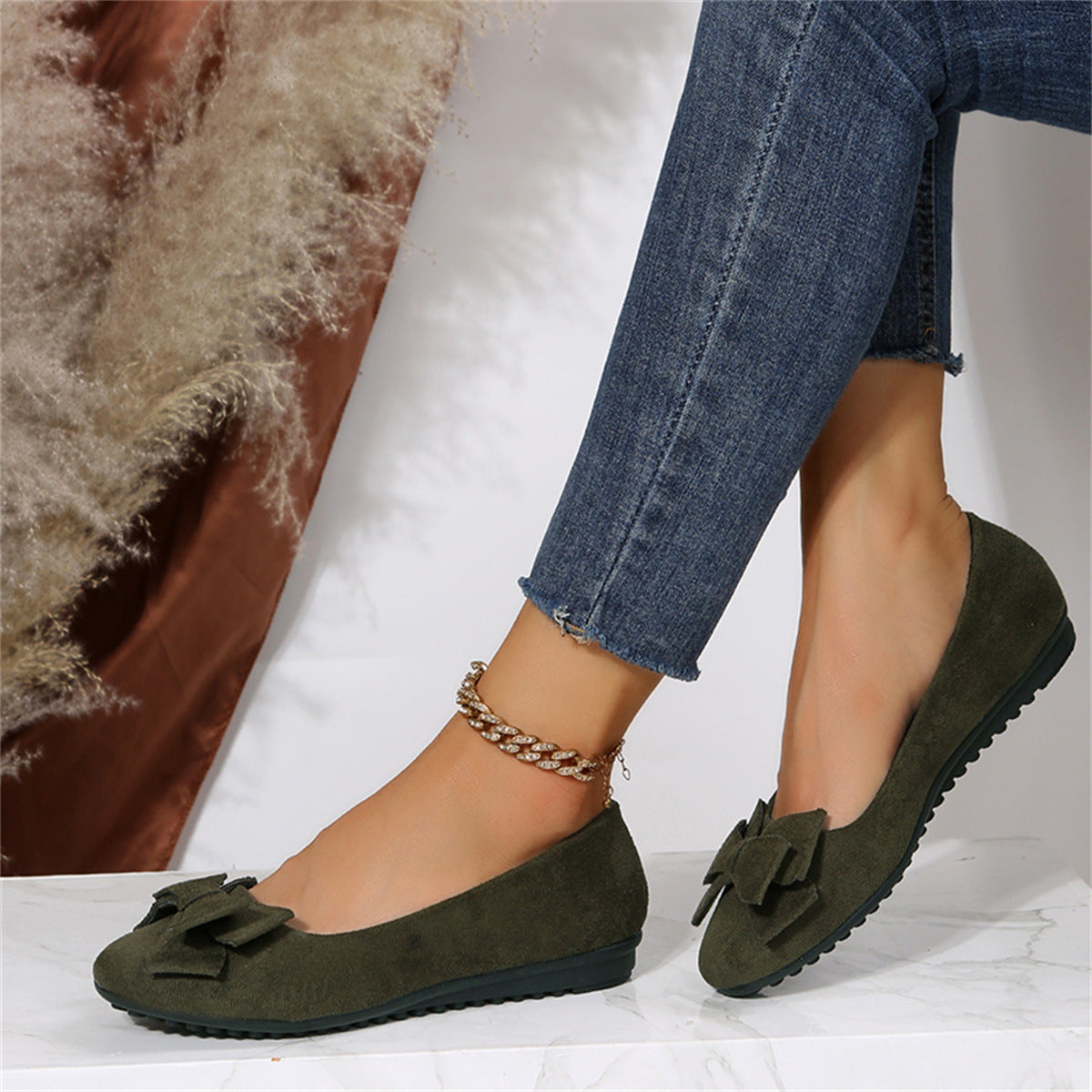 Orthopedic Flat Shoes with Bow Design | Gwendolyn