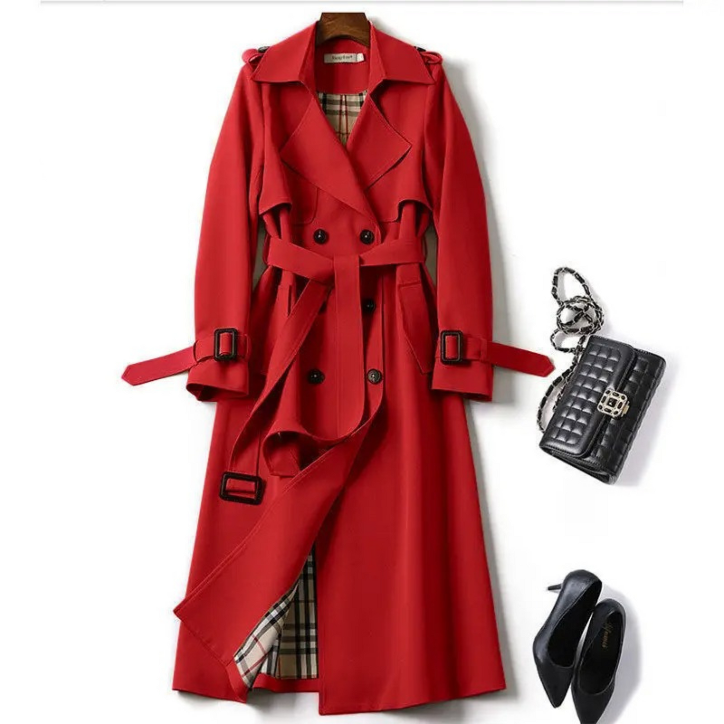 Double Breasted Trench Coat with Belt for Women | Glacey