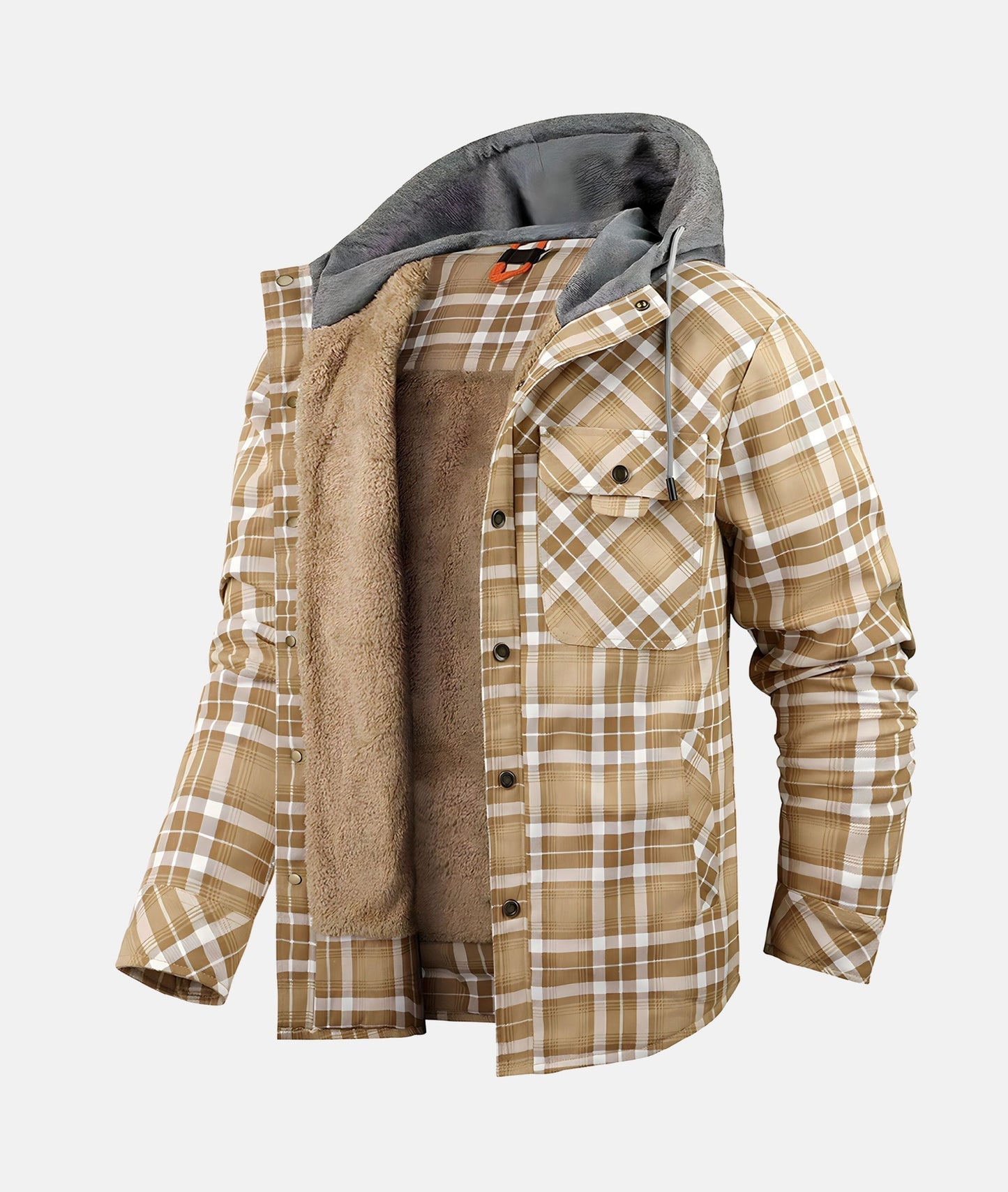 Checkered Flannel Winter Jacket With Hood | Finley