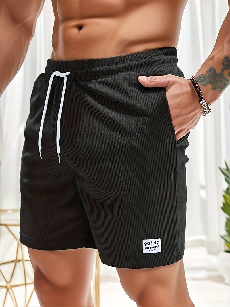 Elastic Waist Corduroy Shorts for Men | Jaylino