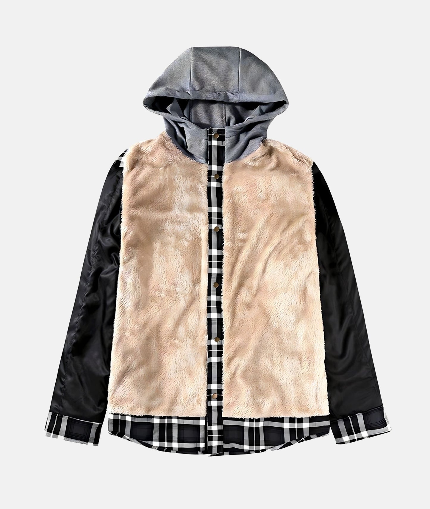 Checkered Flannel Winter Jacket With Hood | Finley