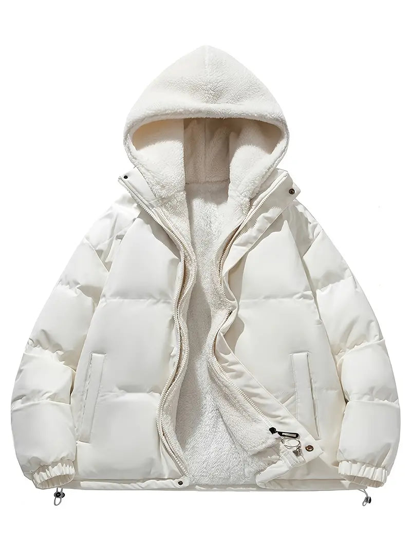 Fleece Lined Puffer Hoodie Jacket | Avornio