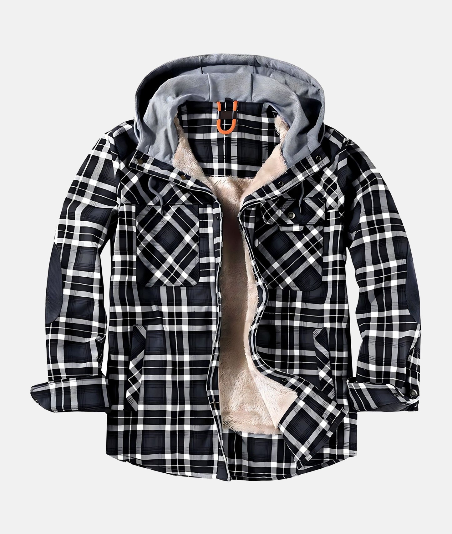 Checkered Flannel Winter Jacket With Hood | Finley