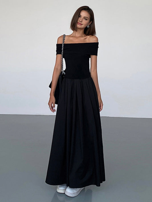 Off-the-shoulder maxi dress with timeless elegance - Caitlin