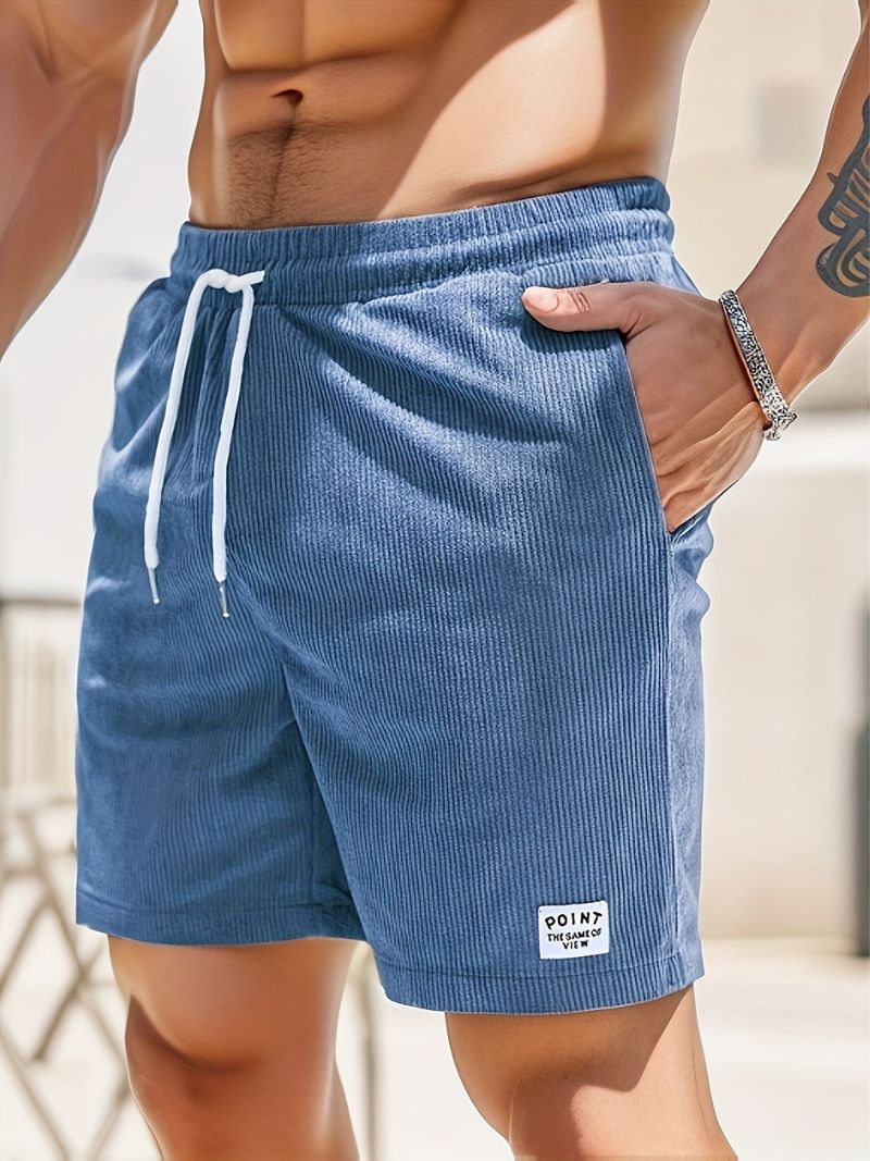 Elastic Waist Corduroy Shorts for Men | Jaylino