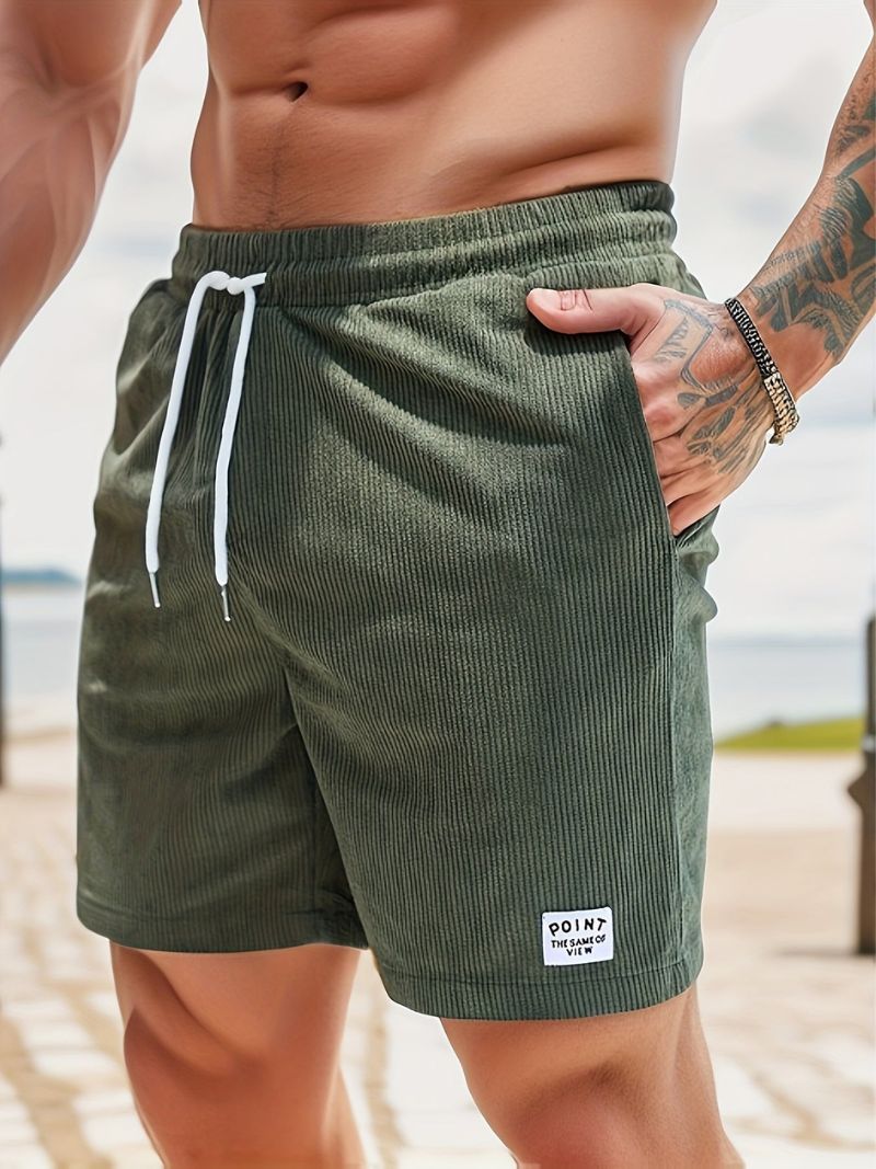 Elastic Waist Corduroy Shorts for Men | Jaylino