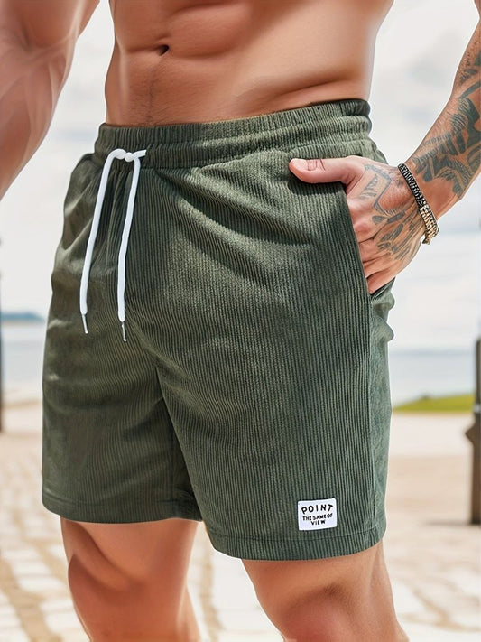 Elastic Waist Corduroy Shorts for Men | Jaylino