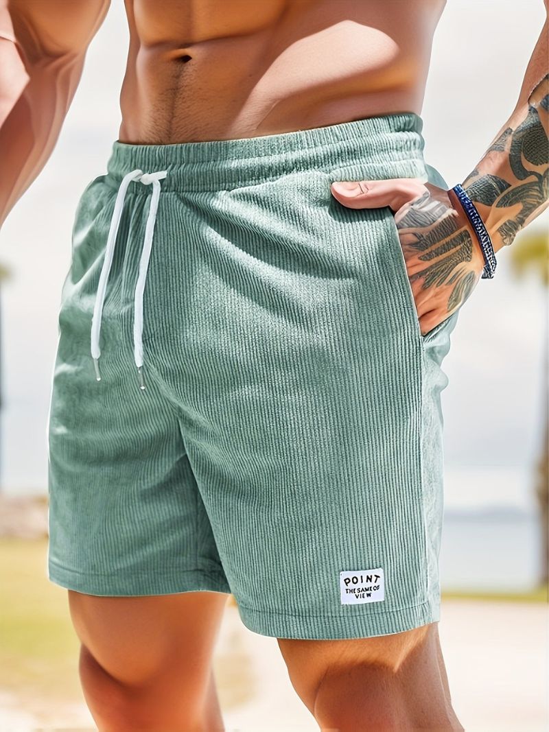 Elastic Waist Corduroy Shorts for Men | Jaylino