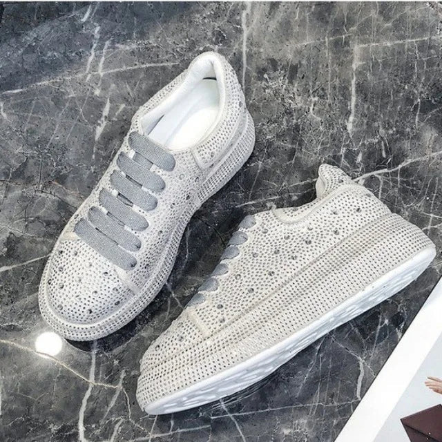 Glitter Sneakers with Crystal Embellishments | Glinda