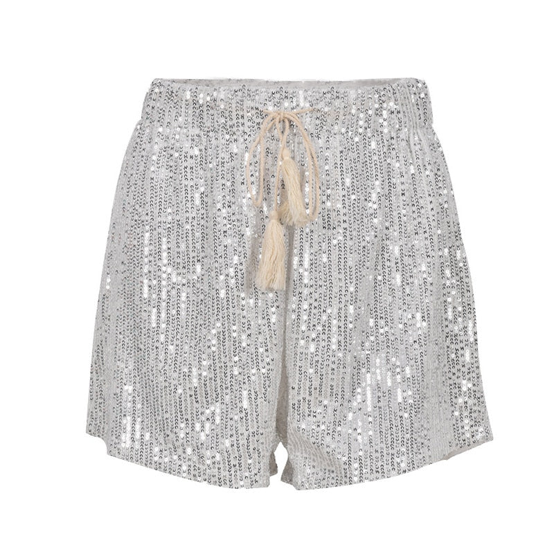 Glitter Shorts with Drawstrings for Women | Dalary