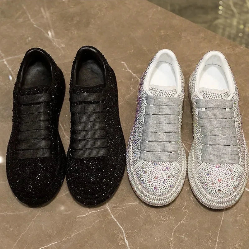 Glitter Sneakers with Crystal Embellishments | Glinda