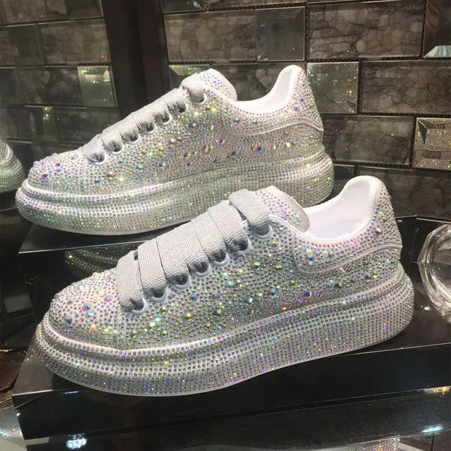 Glitter Sneakers with Crystal Embellishments | Glinda