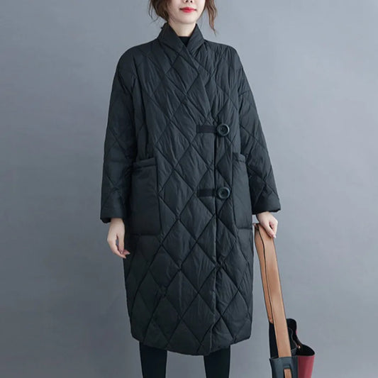 Women's Long Oversized Quilted Coat | Melanie