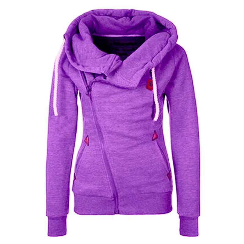 Assymetrical Zip Up Sweater With Hood | Kaelyn