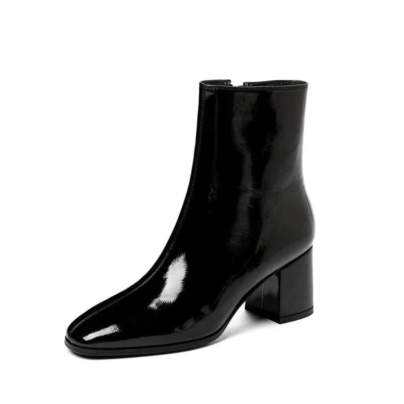 Women Ankle Boots Made of Soft Patent Leather | Miareen