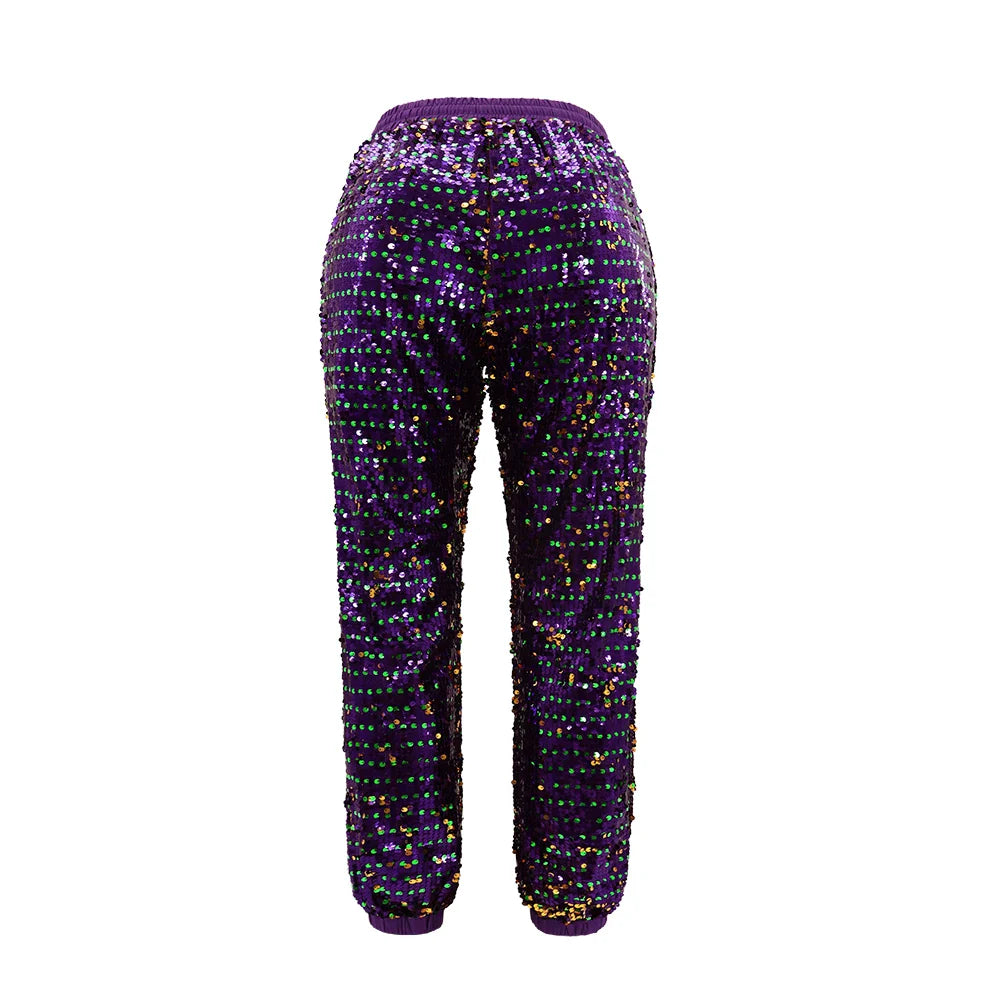 Sequin High Waist Joggers | Stylish party and club trousers for women | Jade