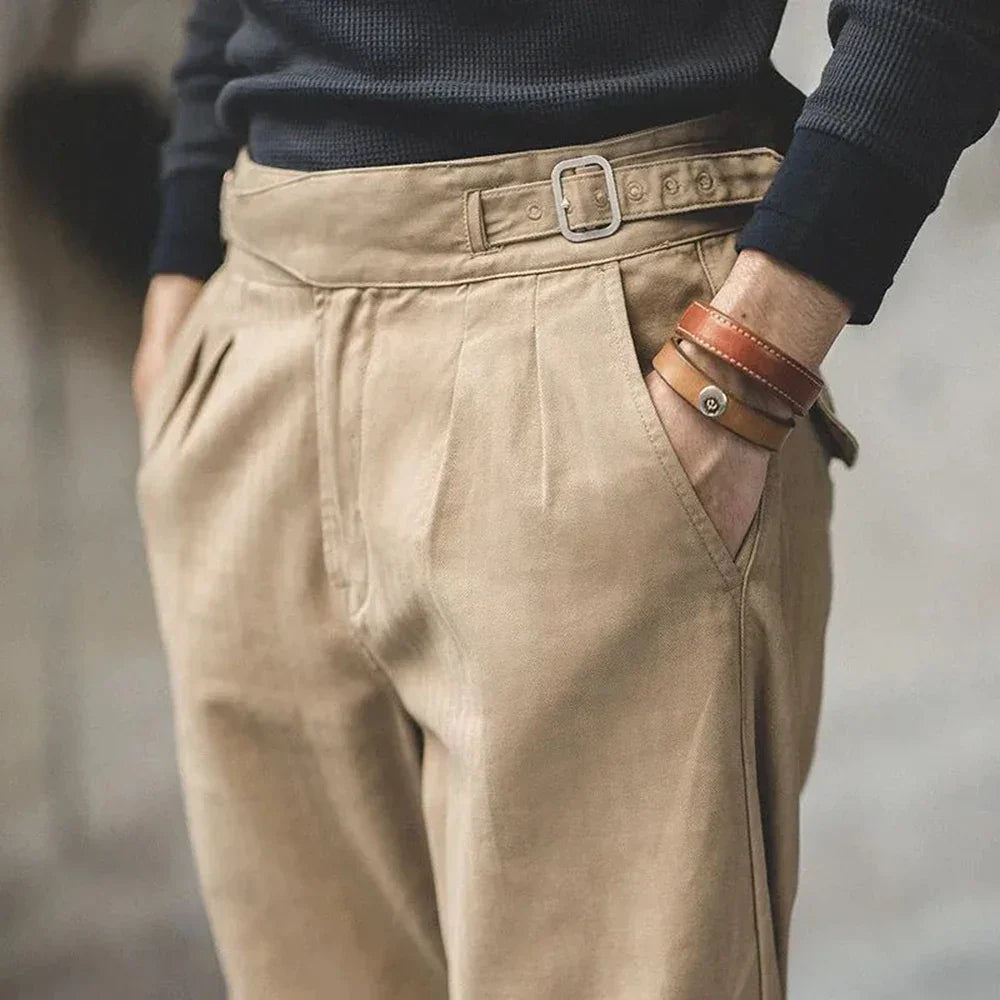 Pleated Gurkha Trousers for Men | Geldon