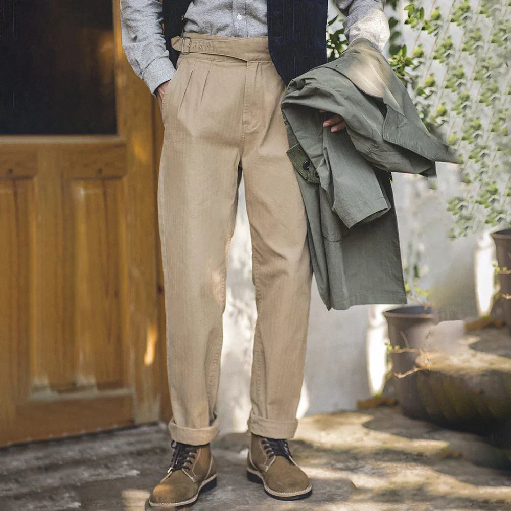 Pleated Gurkha Trousers for Men | Geldon