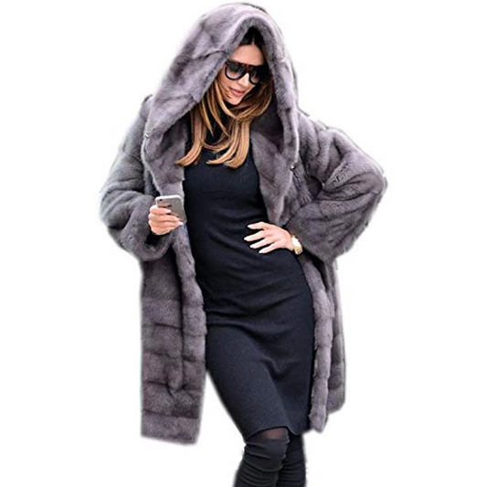 Women's Fluffy Fleece Winter Coat With Hood | Matilda