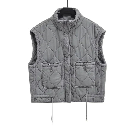 Quilted Stand up Collar Vest | Hayden