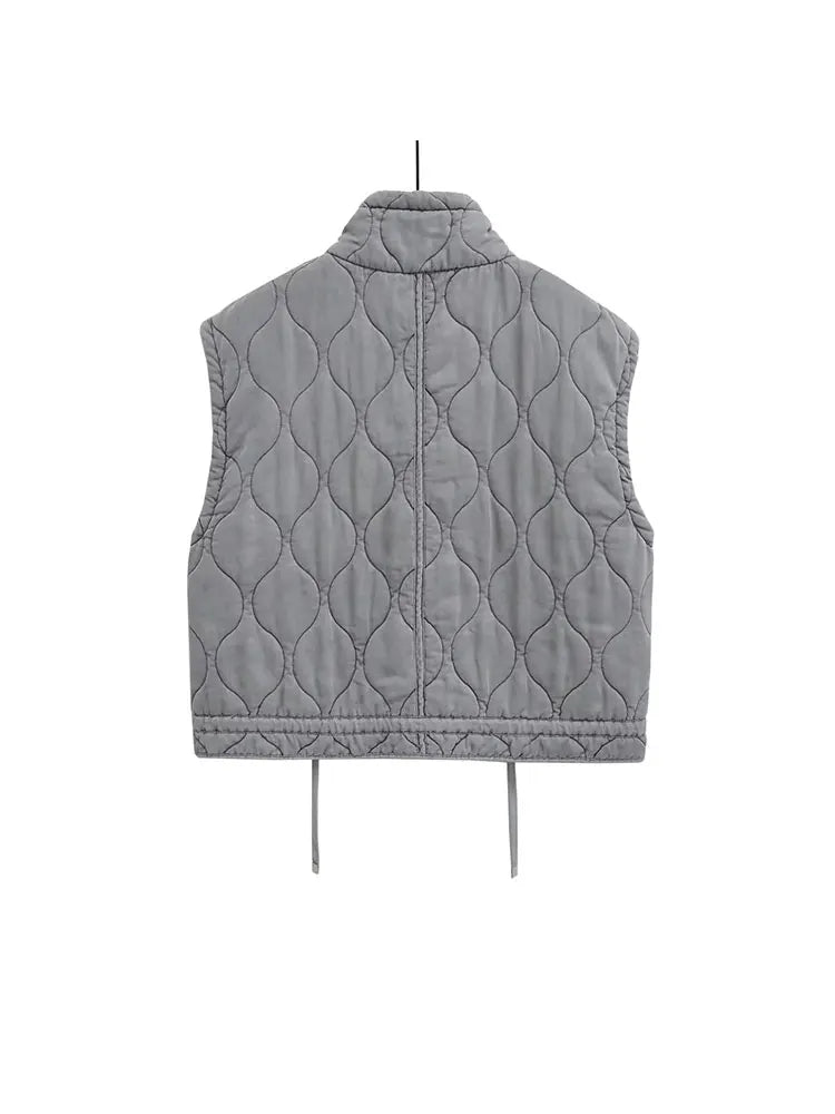 Quilted Stand up Collar Vest | Hayden