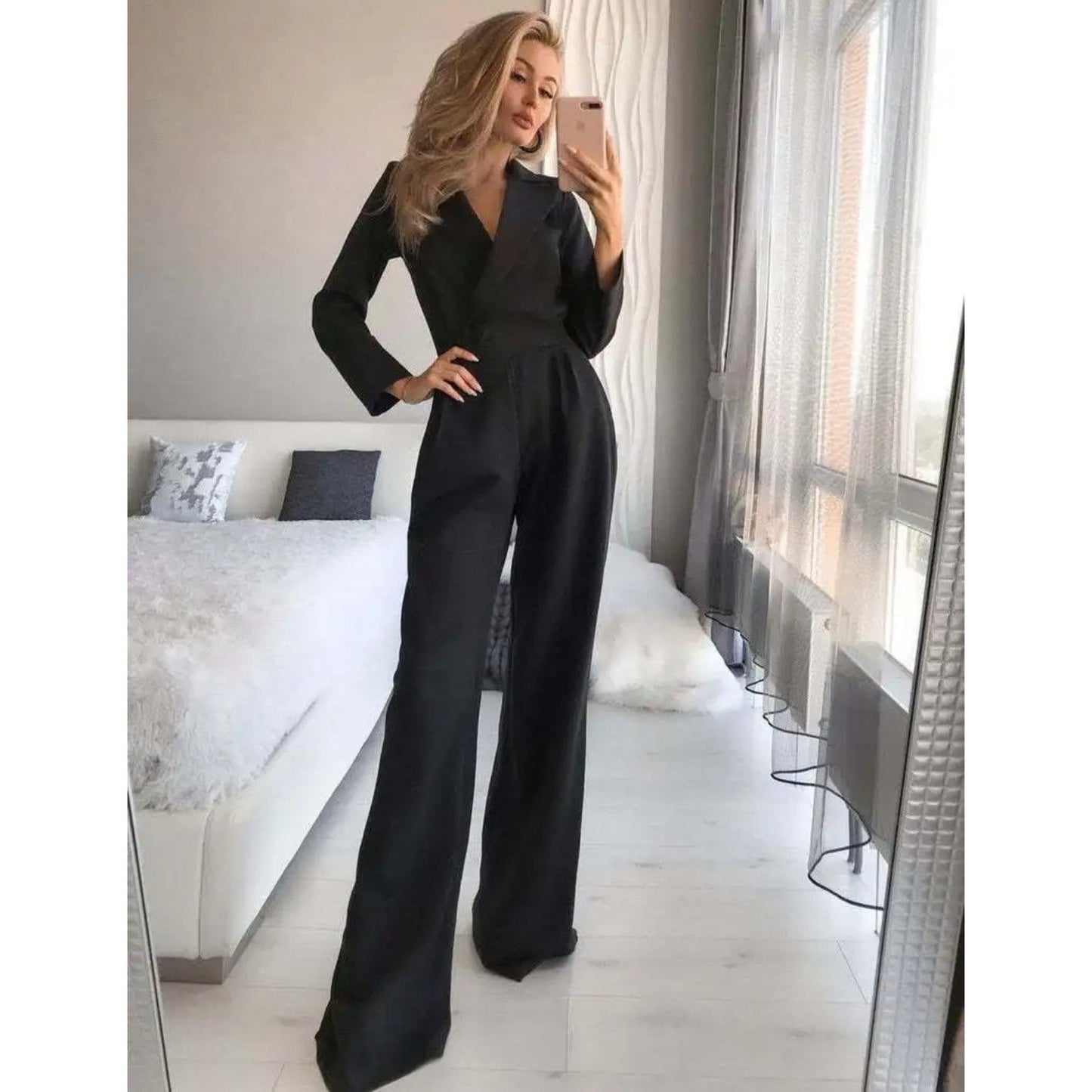 Low V-Neck Formal Jumpsuit | Editha