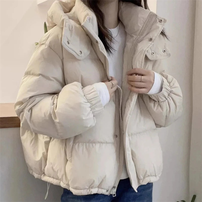 Puffer Jacket with High Collar