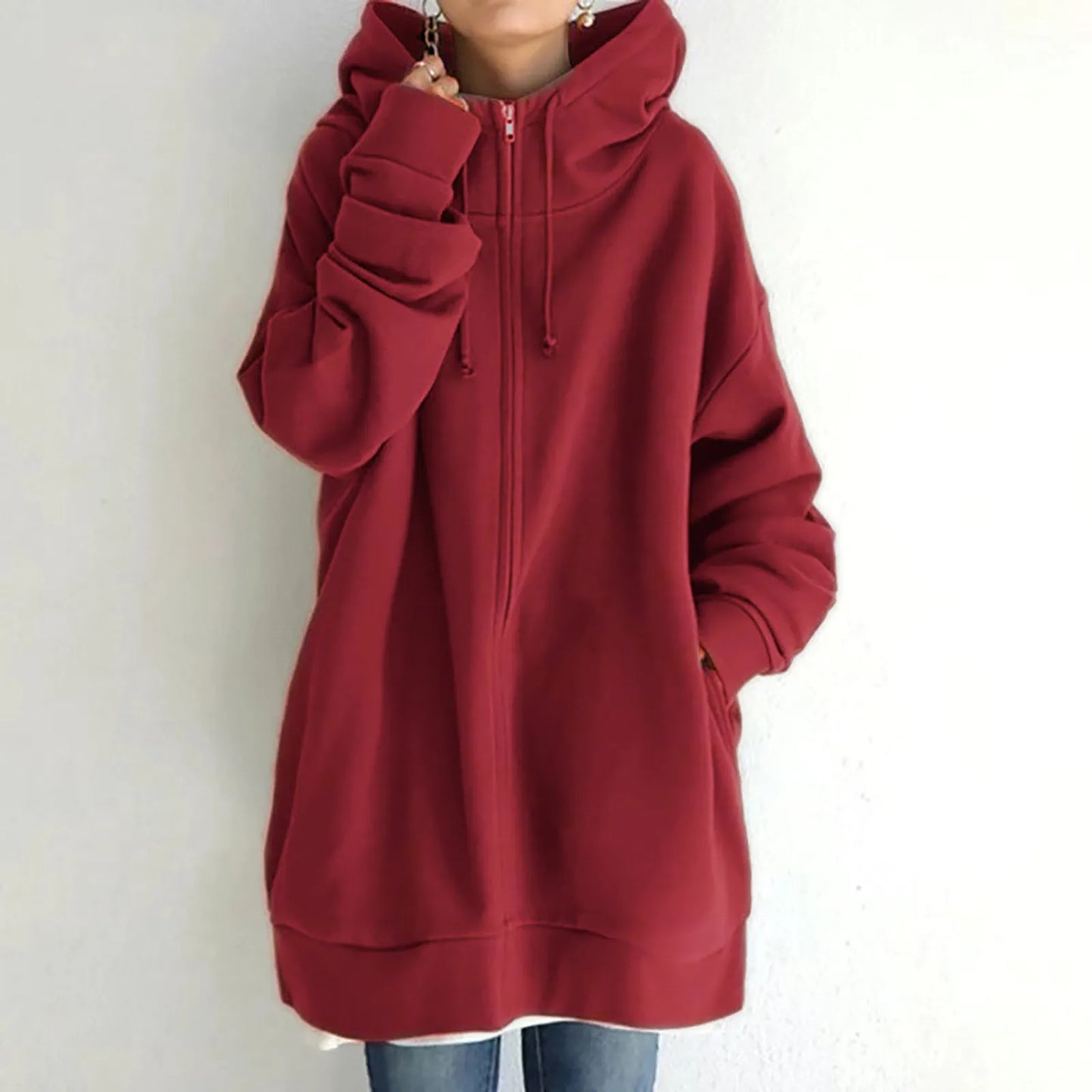 Oversized Zip Jacket With Hood | Kathleen