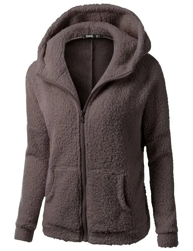 Women's Fleece Hooded Jacket | Jaslyn