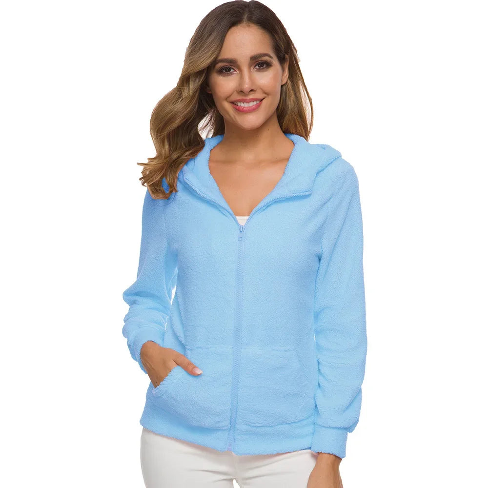 Women's Fleece Hooded Jacket | Jaslyn