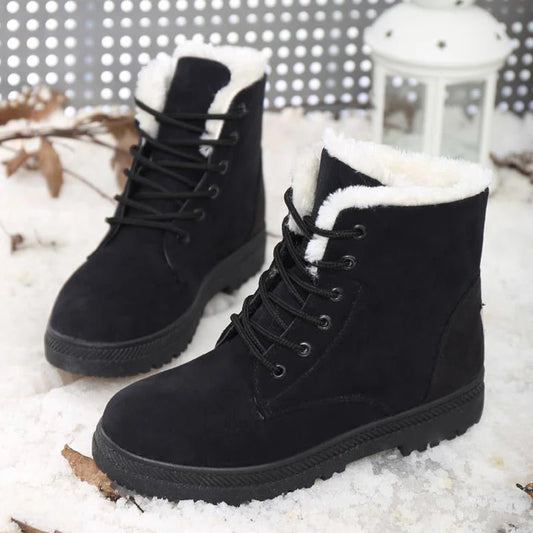 Lace Up Leather Winter Boots for Women | Analisa