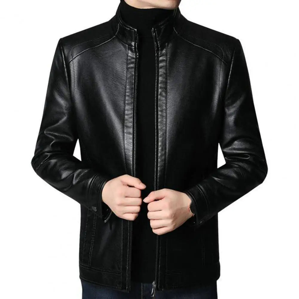 Men's Sleek Zip Up Leather Jacket | Cohen