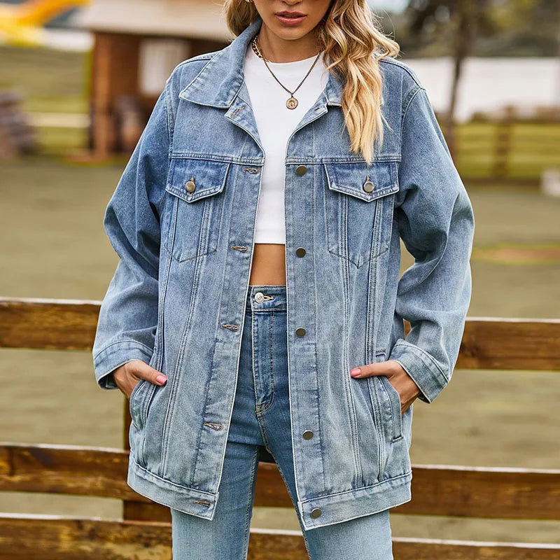 Women's Casual Loose Denim Jacket | Ines