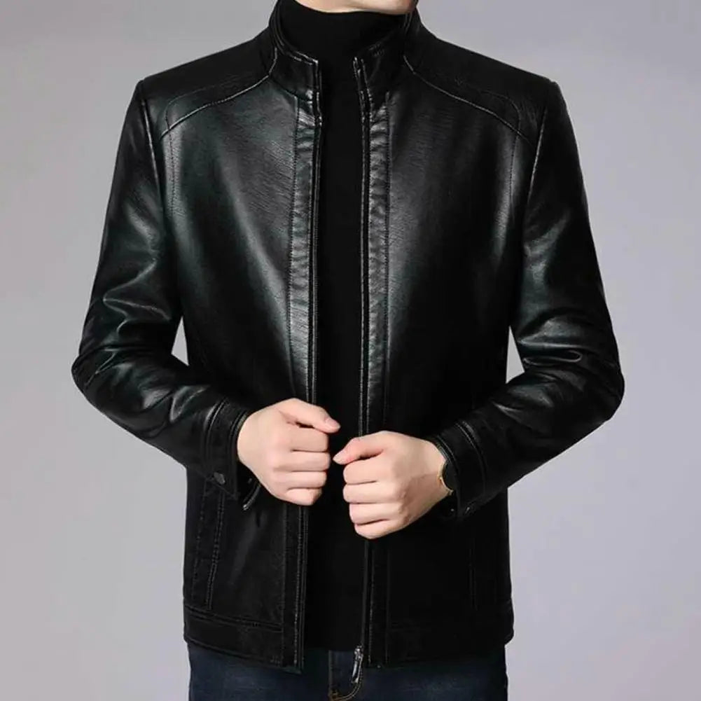 Men's Sleek Zip Up Leather Jacket | Cohen