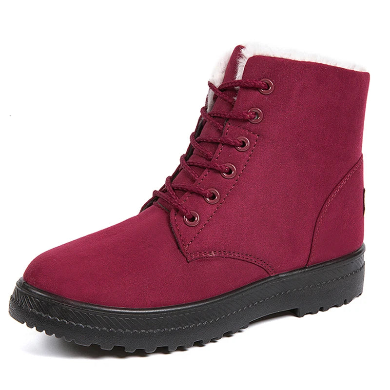 Lace Up Leather Winter Boots for Women | Analisa