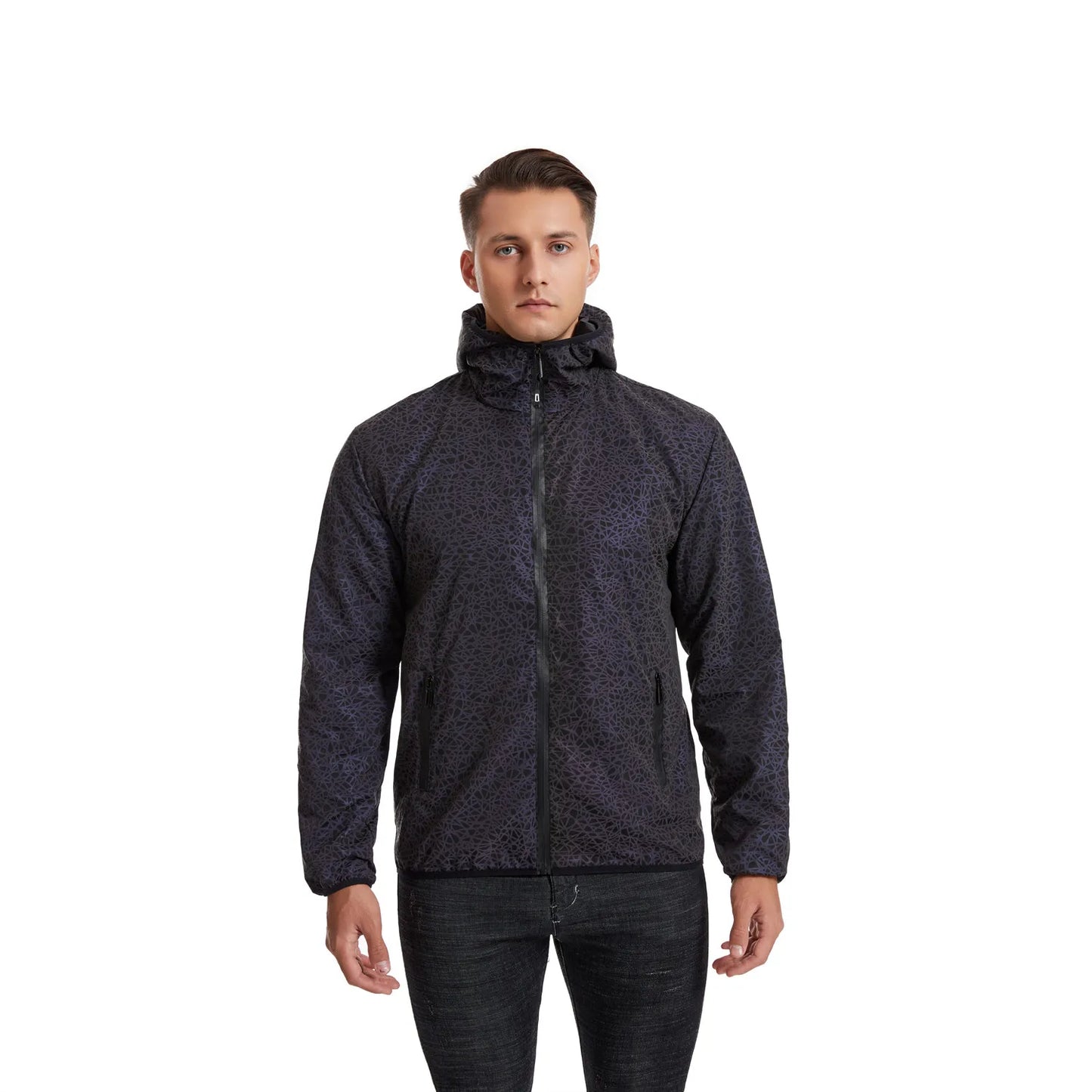 Men's Reflective Hooded Jacket, Colorful and Lightweight for Night Visibility | BrightPro