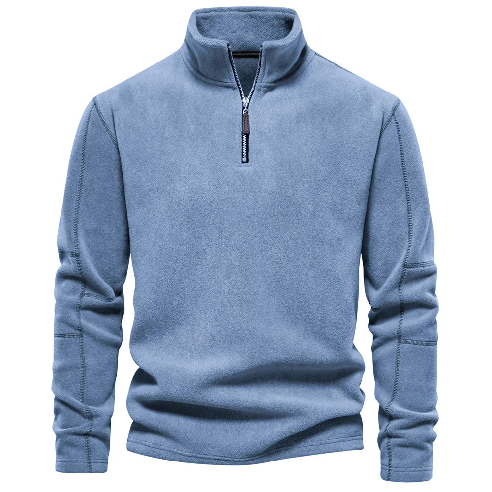 Thick Fleece Half Zip Sweater | Jovanni